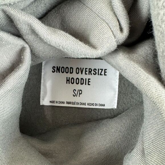 Snood Overside Hoodie Mens Small Grey Fearless Turtleneck Fleece Sweatshirt - Picture 2 of 14